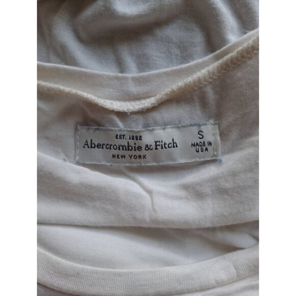 Abercrombie Fitch Womens Small Long Sleeve Top White Absract Sketch Artsy Y2K - Picture 3 of 5